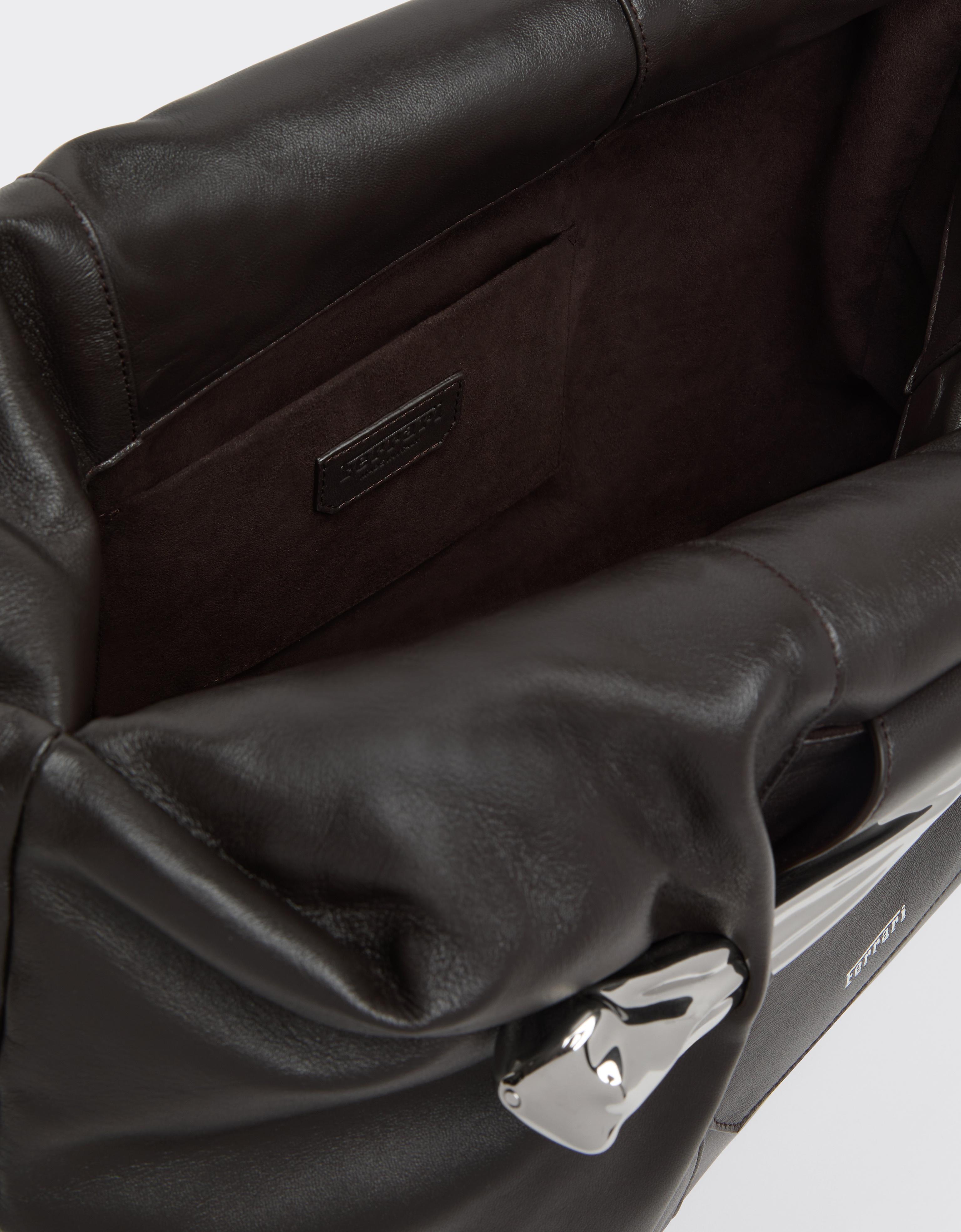 Large Soft Clutch in Semi-Gloss Leather