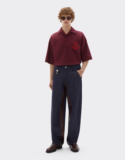 Cotton piqué polo shirt with Prancing Horse logo