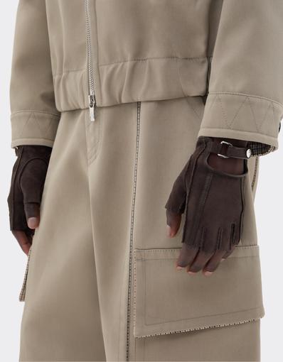 Fingerless Suede Driving Gloves