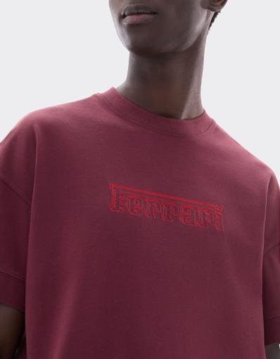 Camiseta de piqué de algodón con bordado Ferrari