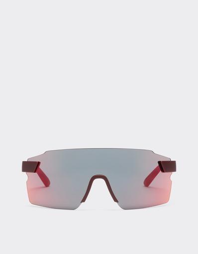 Scuderia Ferrari 0FZ6024 sunglasses in injected material with dark grey mirrored red/yellow lens.
