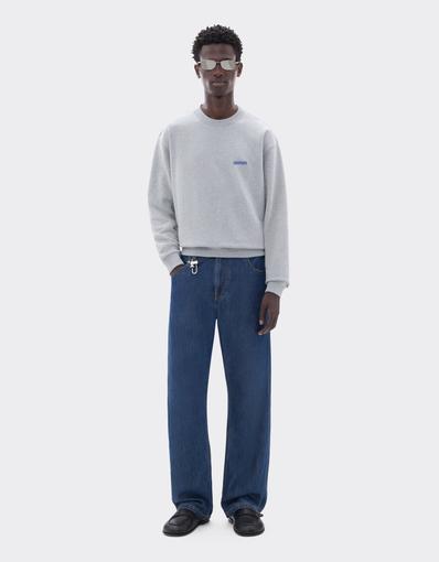 Melange Cotton Crew-Neck Sweatshirt