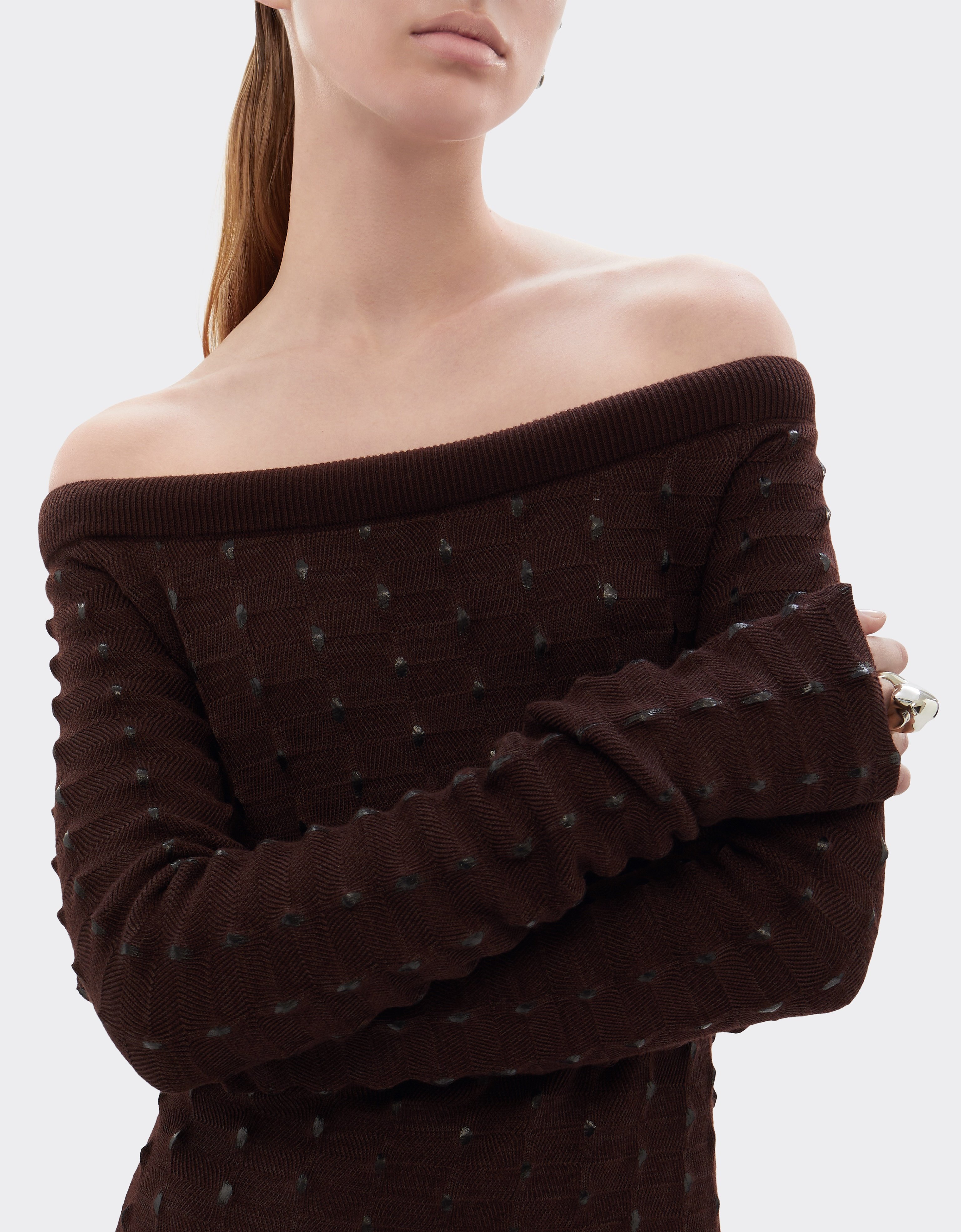 Long Wool and Cotton Dress