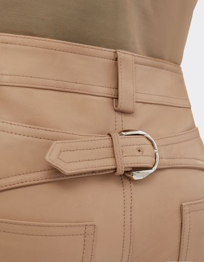 Leather Trousers with Buckle at the Back