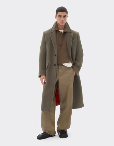 Manteau droit en laine double
