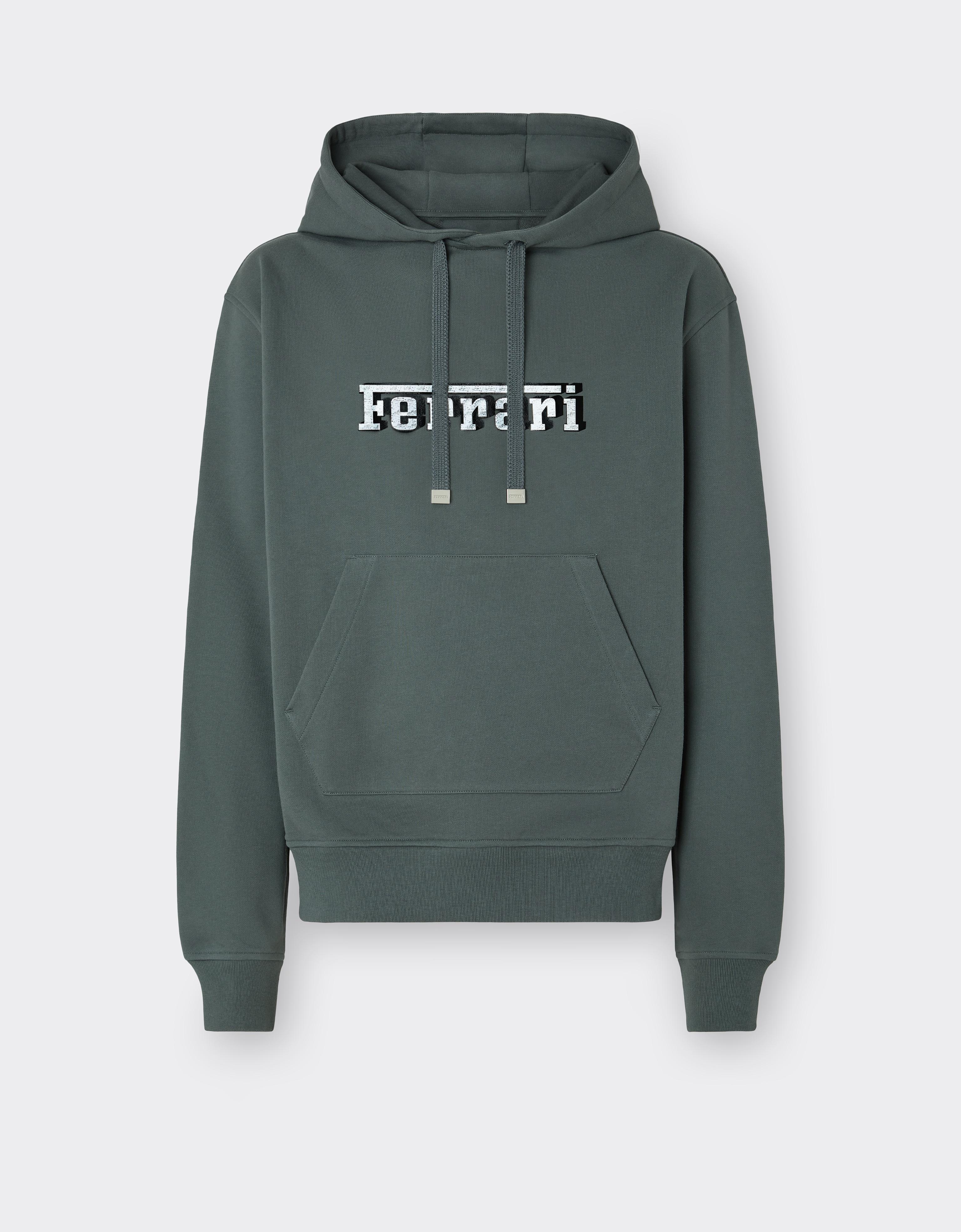 Mélange Cotton Hooded Sweatshirt