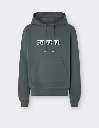 Mélange Cotton Hooded Sweatshirt