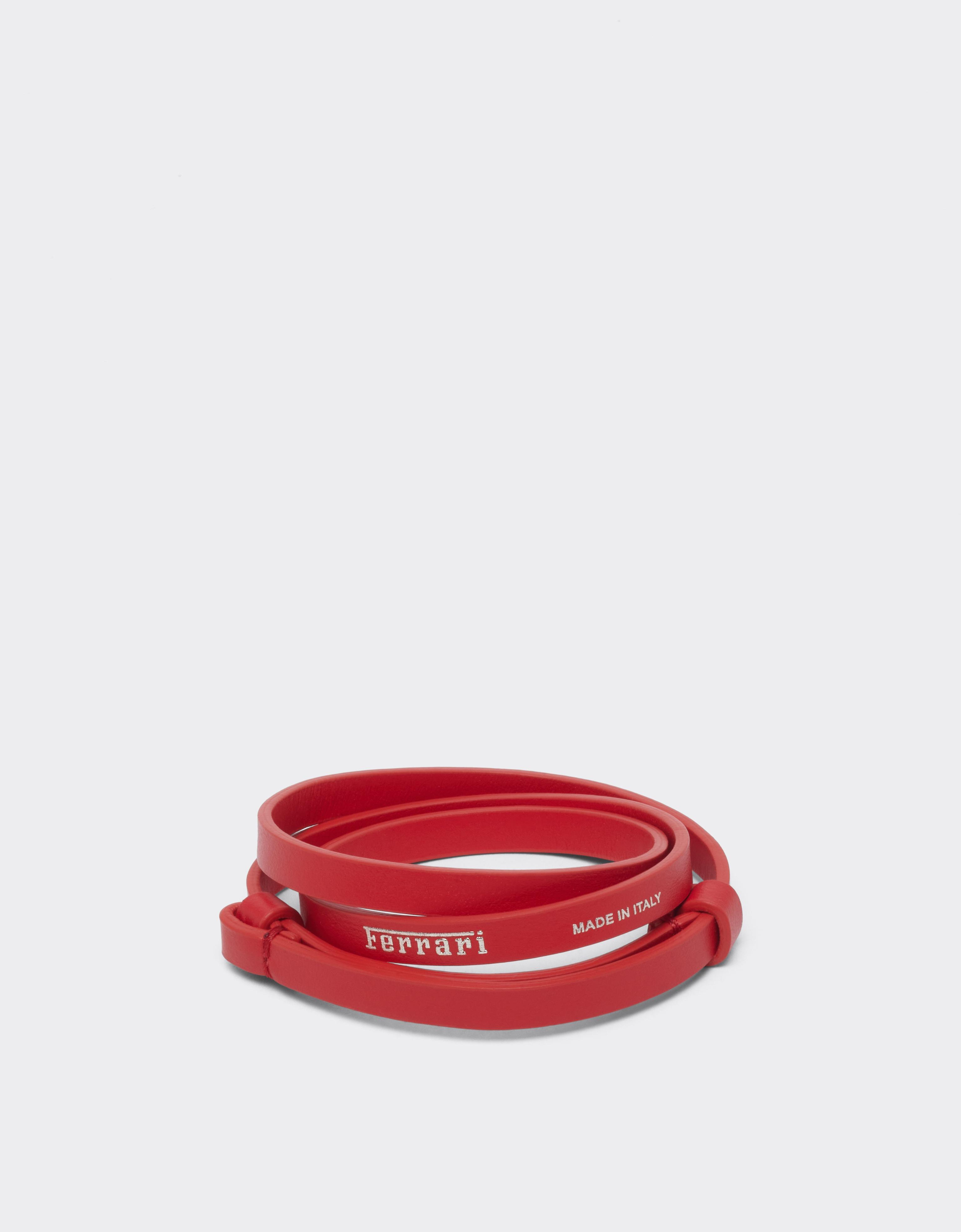 Ferrari Triple-wrap Leather Bracelet In Red