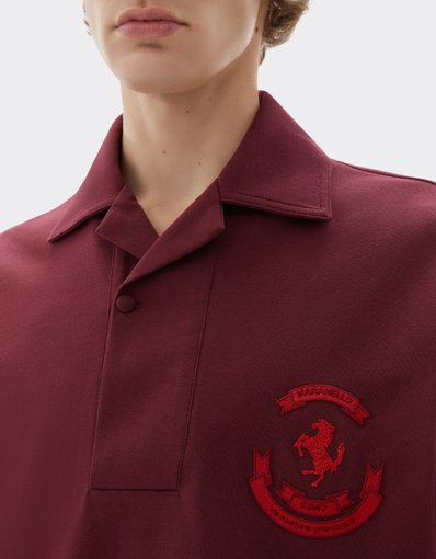 Cotton piqué polo shirt with Prancing Horse logo