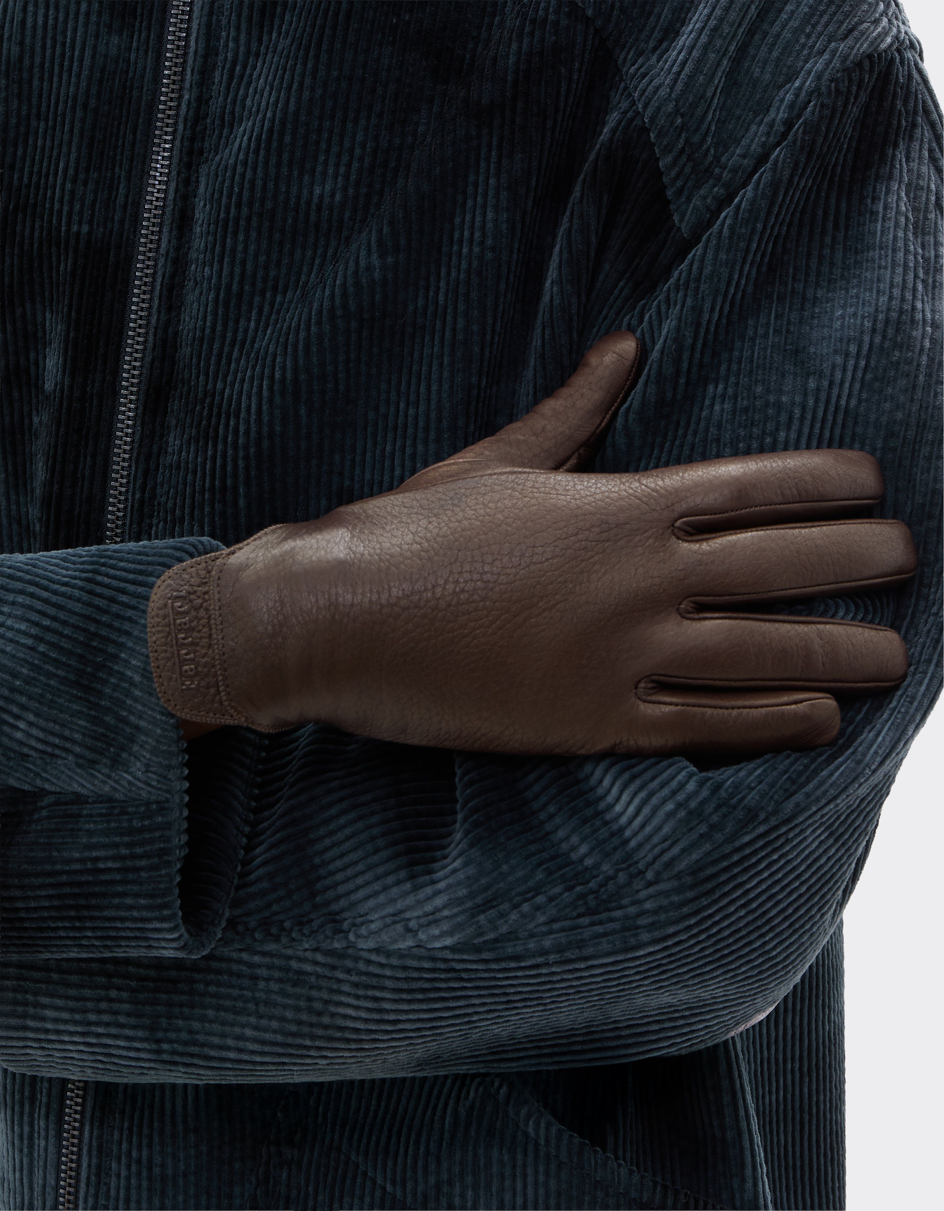 Leather Gloves with Embossed Logo