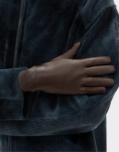 Leather Gloves with Embossed Logo