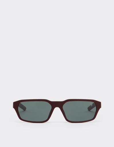Scuderia Ferrari burgundy sunglasses with dark grey lenses