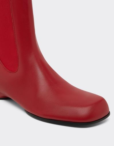 Leather Chelsea boots with patches