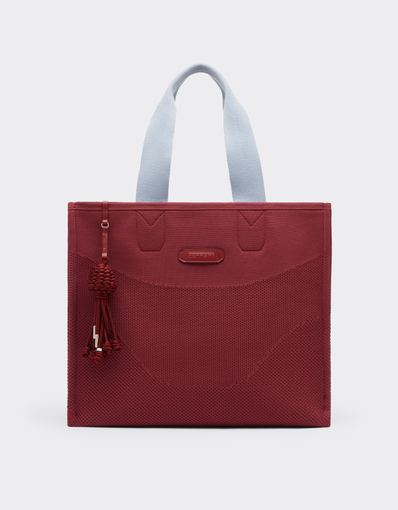 Tote-Bag aus Strick und Leder
