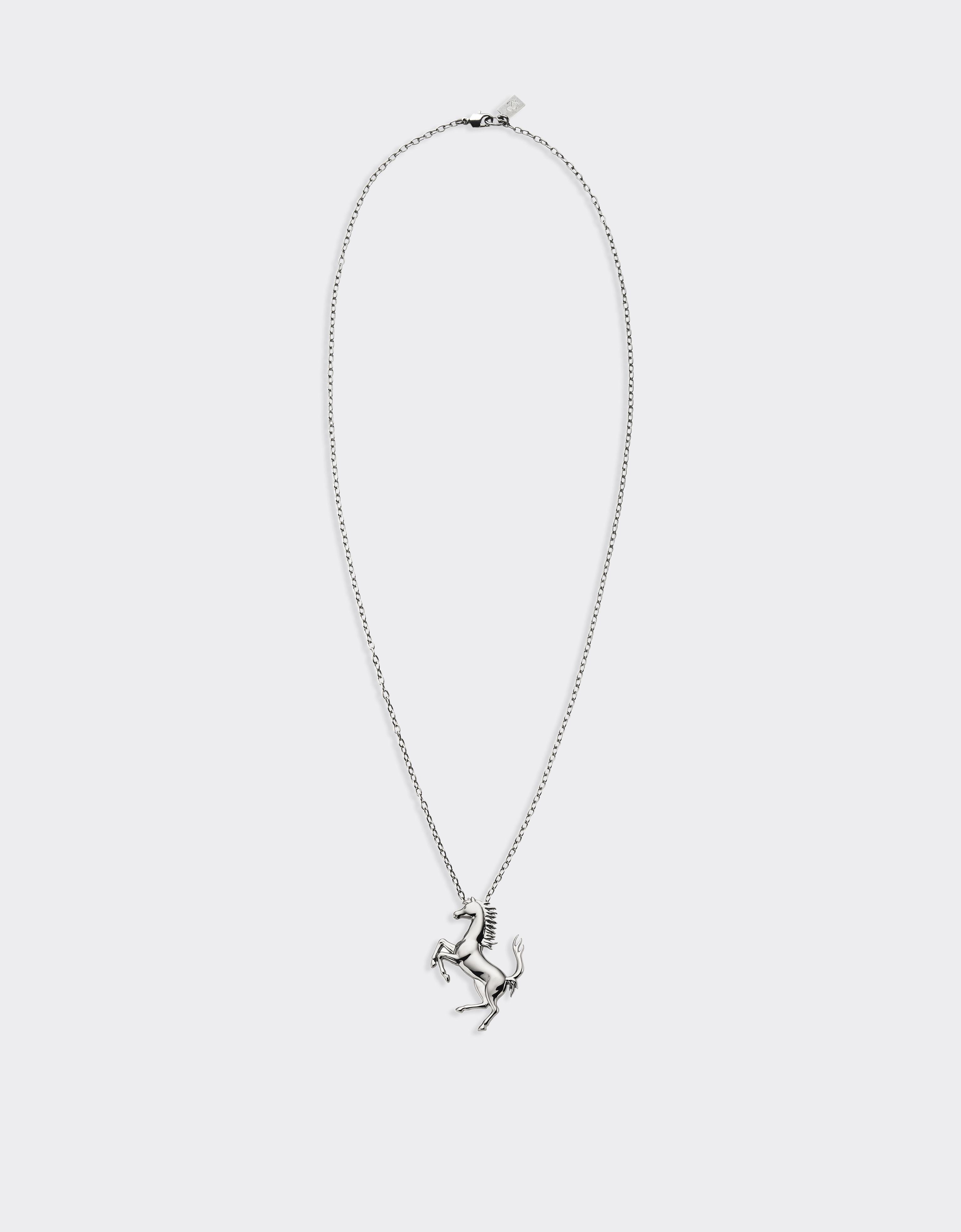 Ferrari Necklace With Prancing Horse In Gray