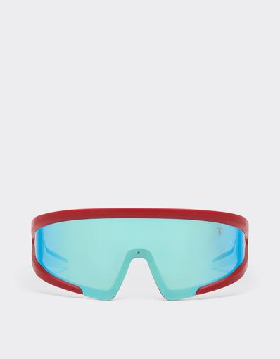 Scuderia Ferrari red goggles with mirrored lenses