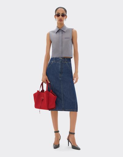 La Tote Bag Ferrari small in Knit and Leather
