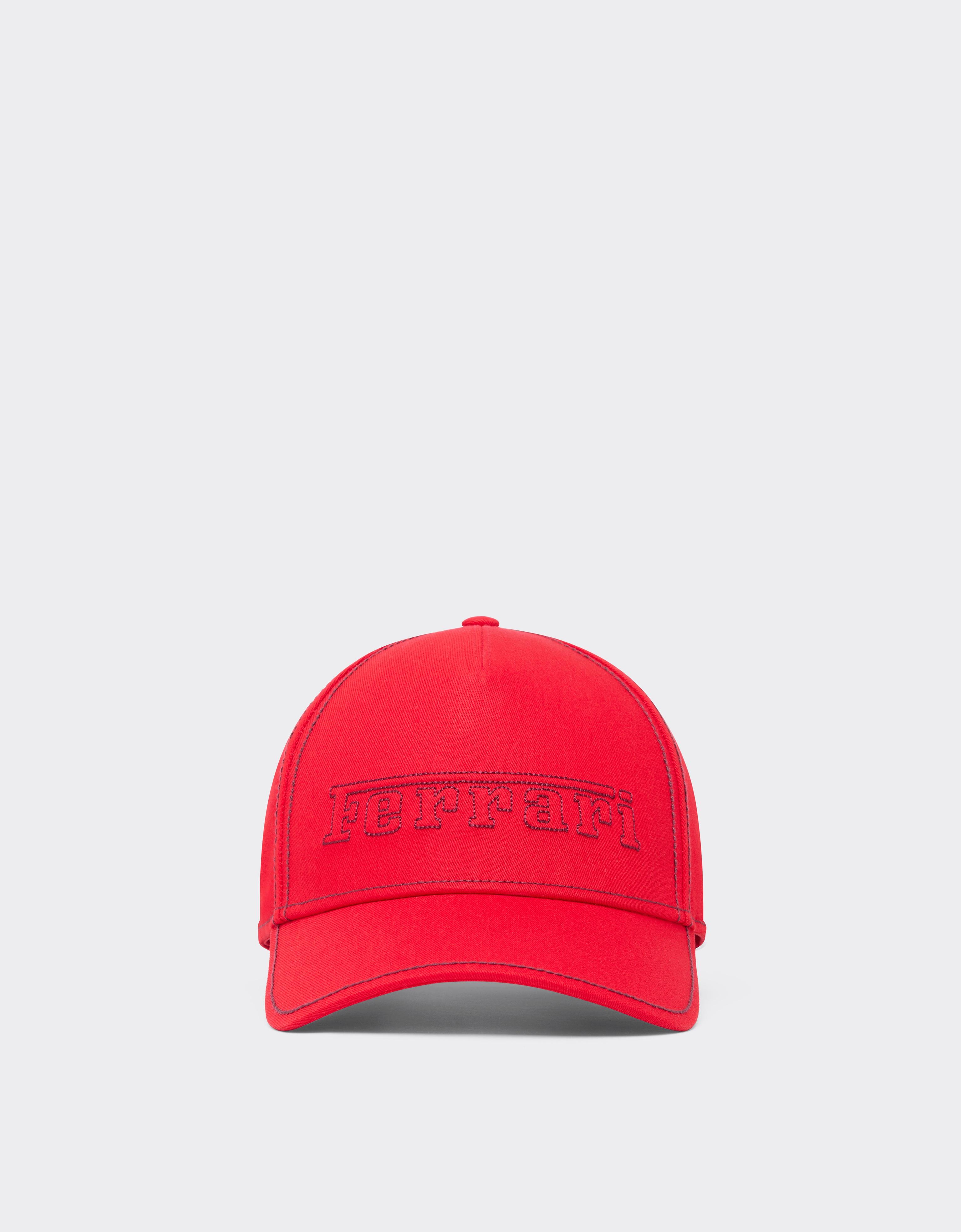 Ferrari Effelunga Baseball Cap In Cotton Twill In Red