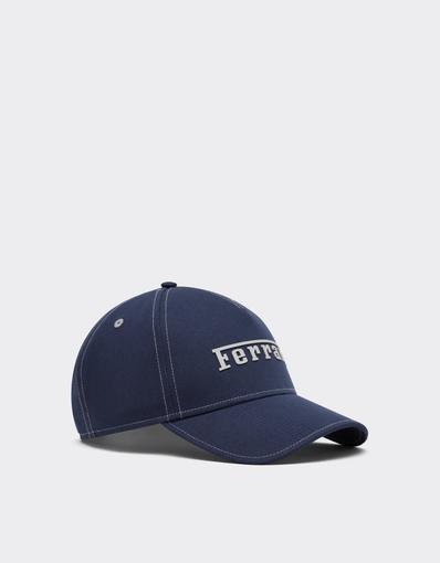 Baseball cap with rubberized Ferrari logo