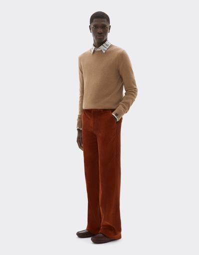 Ribbed Velvet Trousers with Tie-Dye Effect