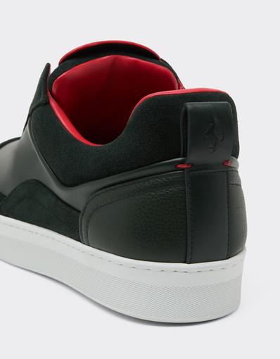 Leather and Suede Slip-On Trainers