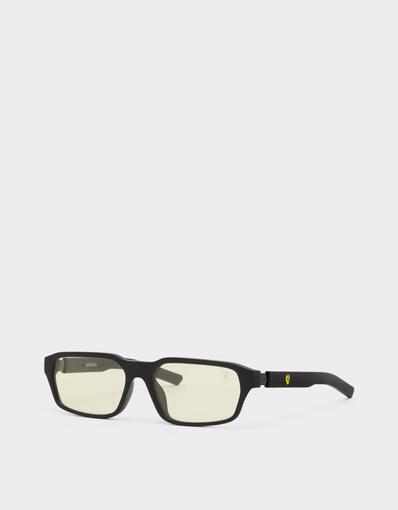 Scuderia Ferrari black sunglasses with yellow lenses