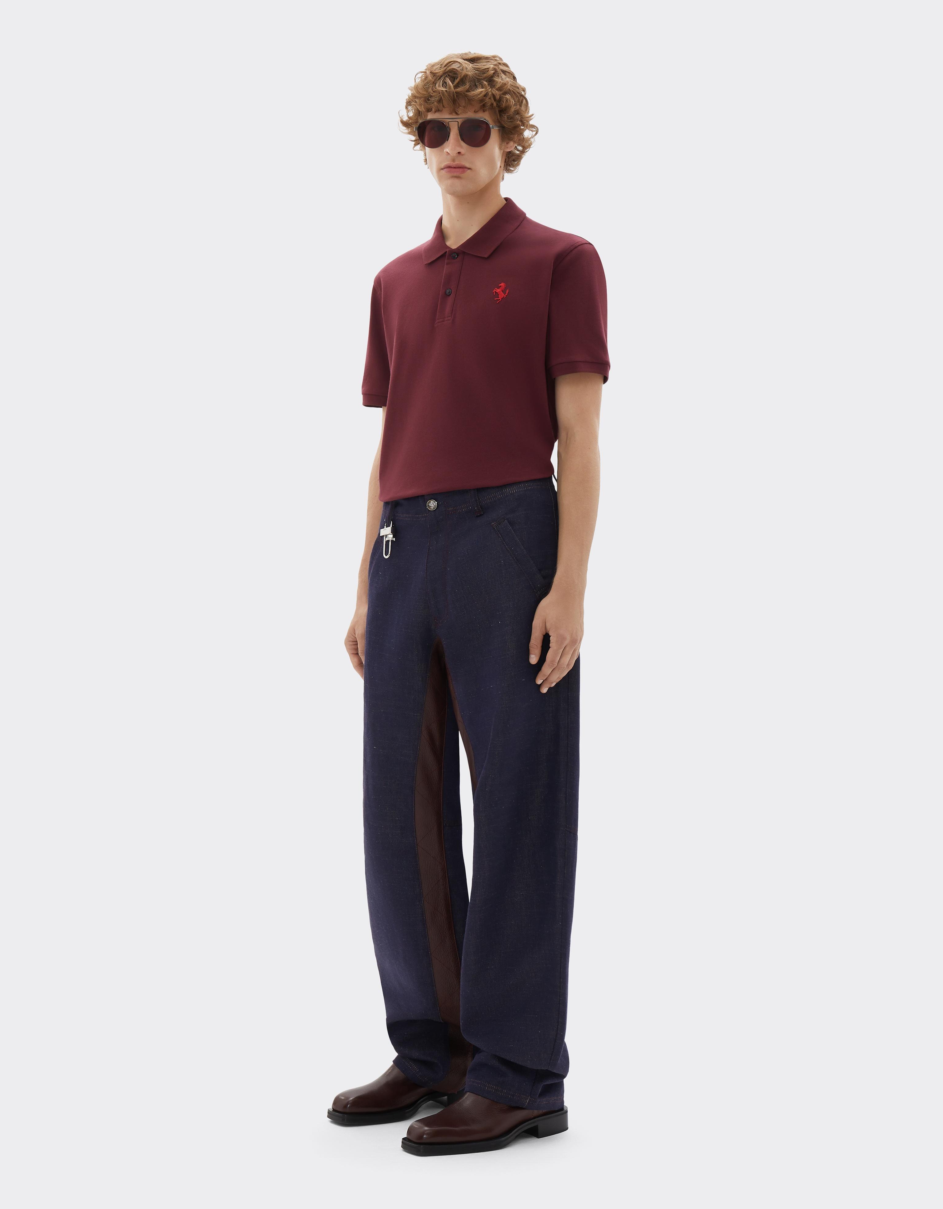 Cotton piqué polo shirt with Prancing Horse
