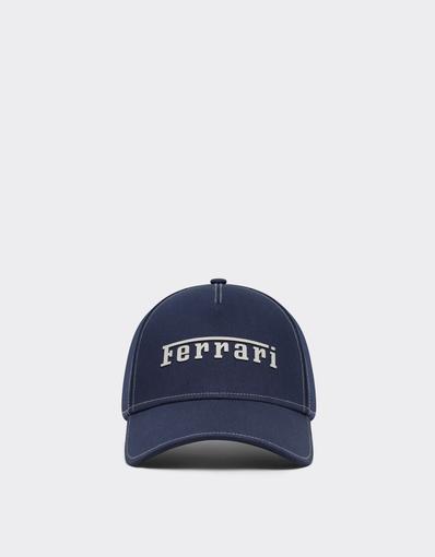 Baseball cap with rubberized Ferrari logo