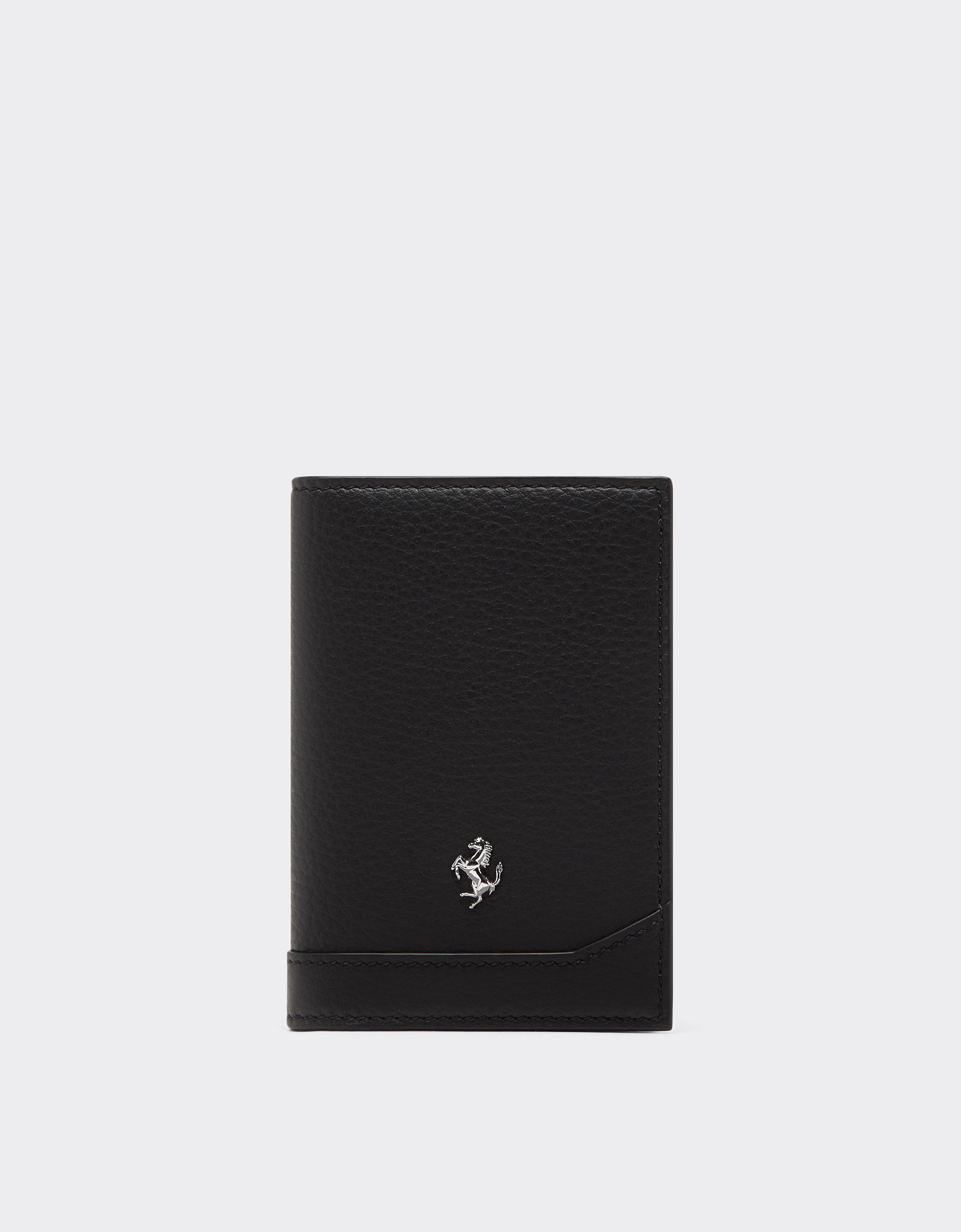 Ferrari Gt Soft Card Holder In Granata Leather In Black