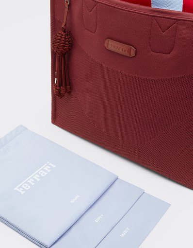 Tote-Bag aus Strick und Leder