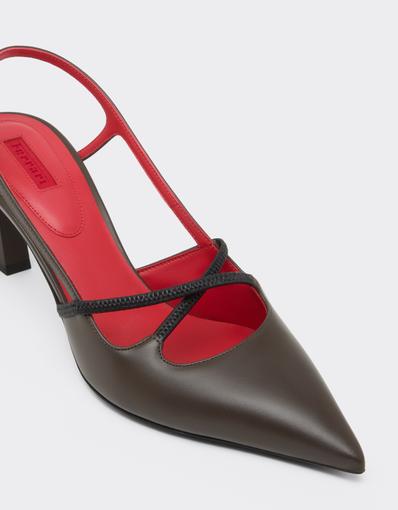 Leather Slingback with Crossed Straps