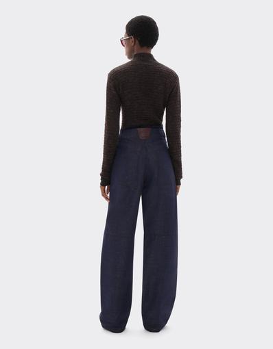 Pantalon en denim de coton et lin