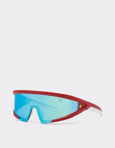 Scuderia Ferrari red goggles with mirrored lenses