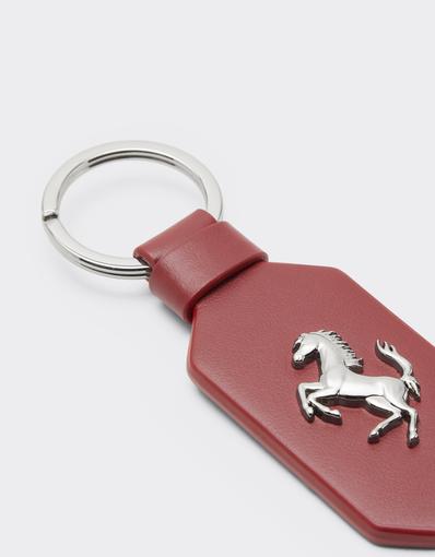 Leather Keyring with Prancing Horse