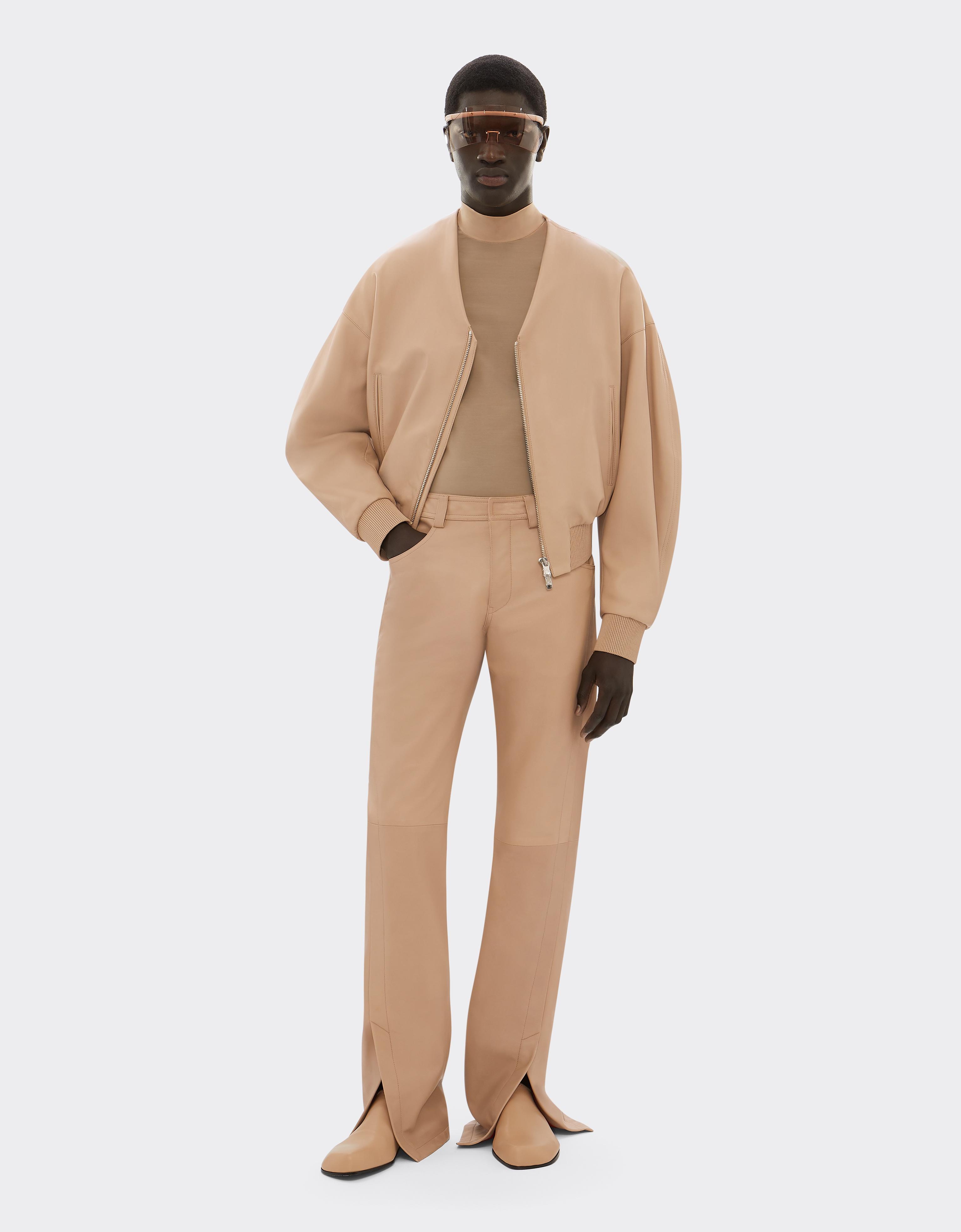 Leather Trousers with Buckle at the Back