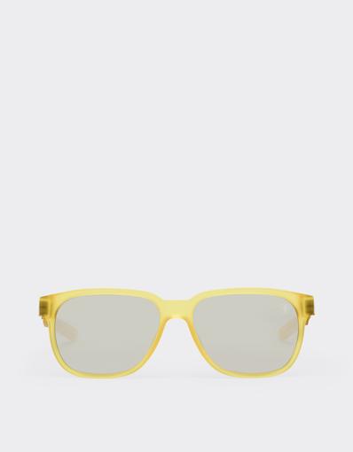 Scuderia Ferrari transparent yellow sunglasses with mirrored lenses