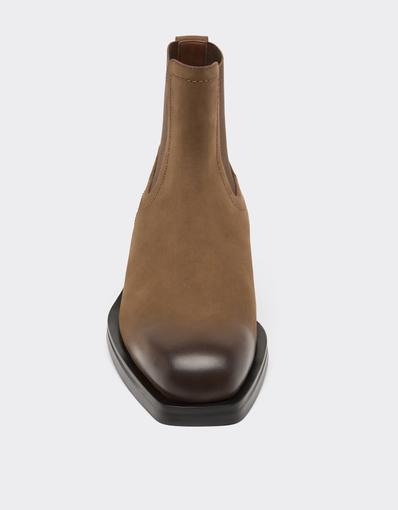 Nubuck Chelsea boots with logo