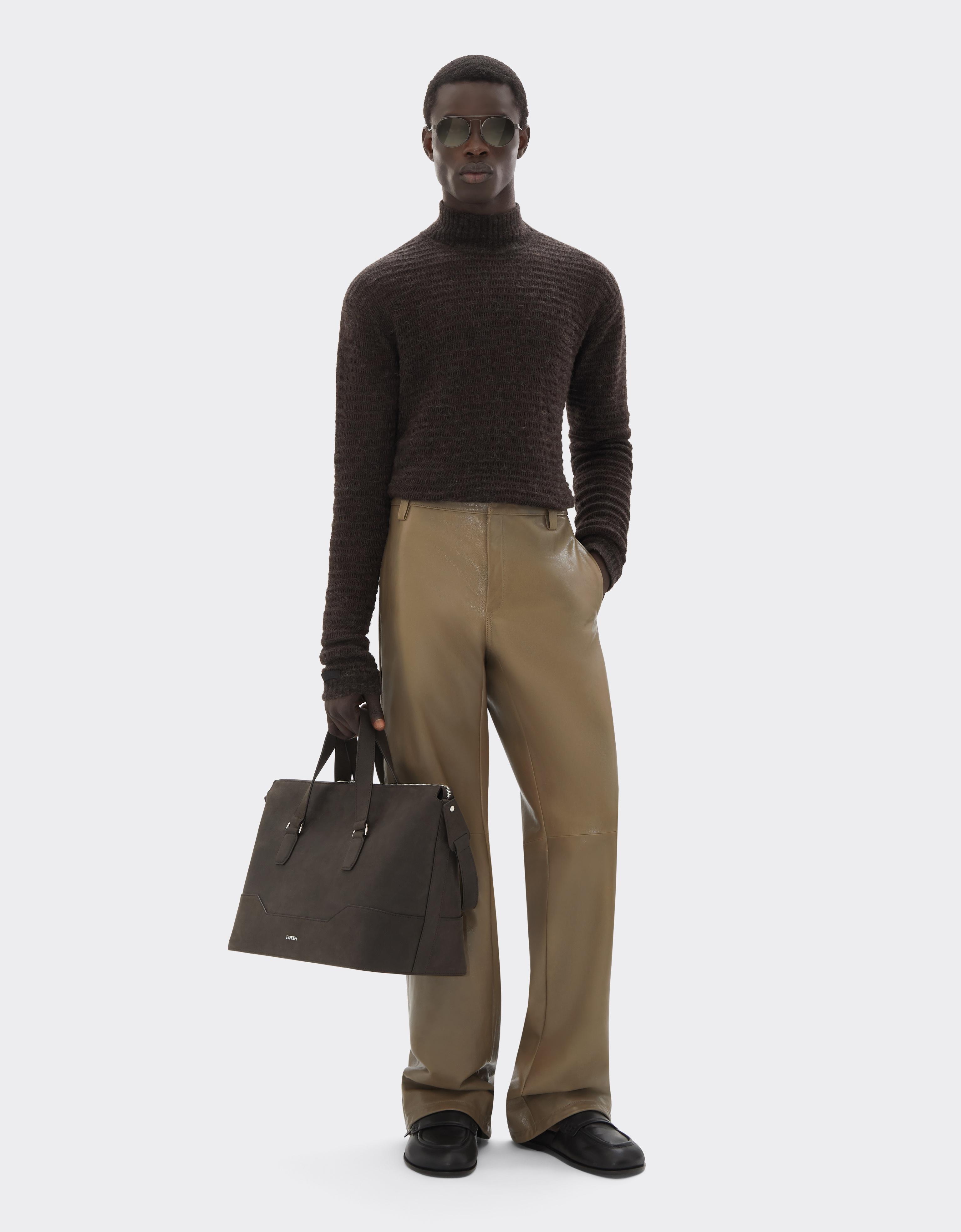 Leather Trousers with Elasticated Waist