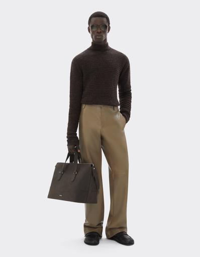 Leather Trousers with Elasticated Waist