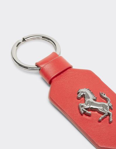 Leather Keyring with Prancing Horse