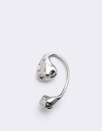 Asymmetrical Chrome-Plated Metal Earcuff