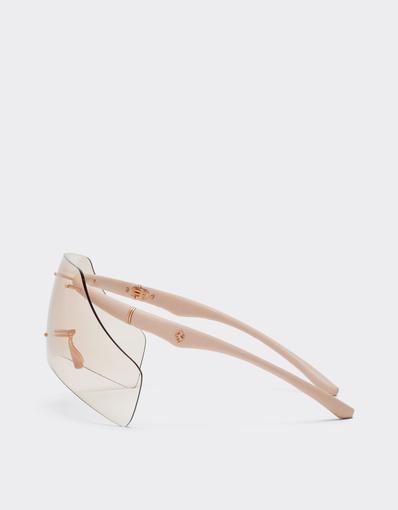Lunettes de soleil Ferrari en« » injecté, métal et cuir rose avec monture rose