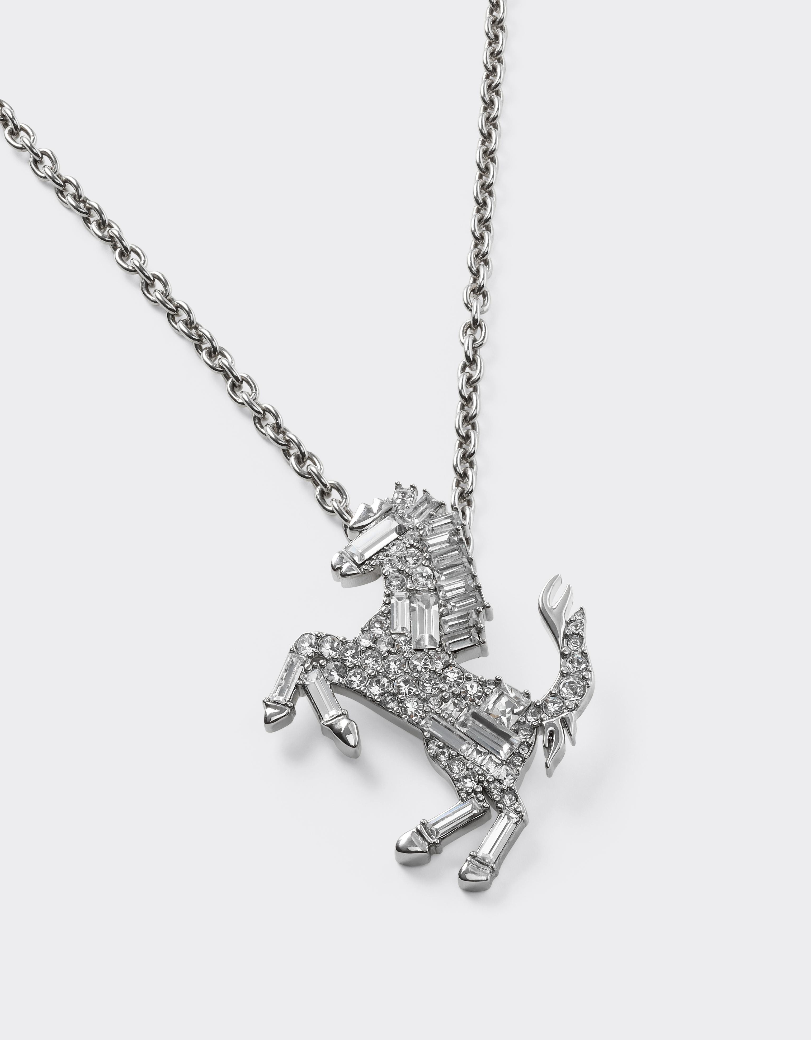 NECKLACE PRANCING HORSE METAL + STRASS
