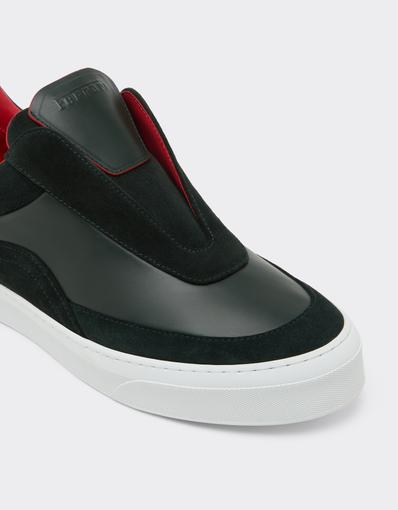 Leather and Suede Slip-On Trainers