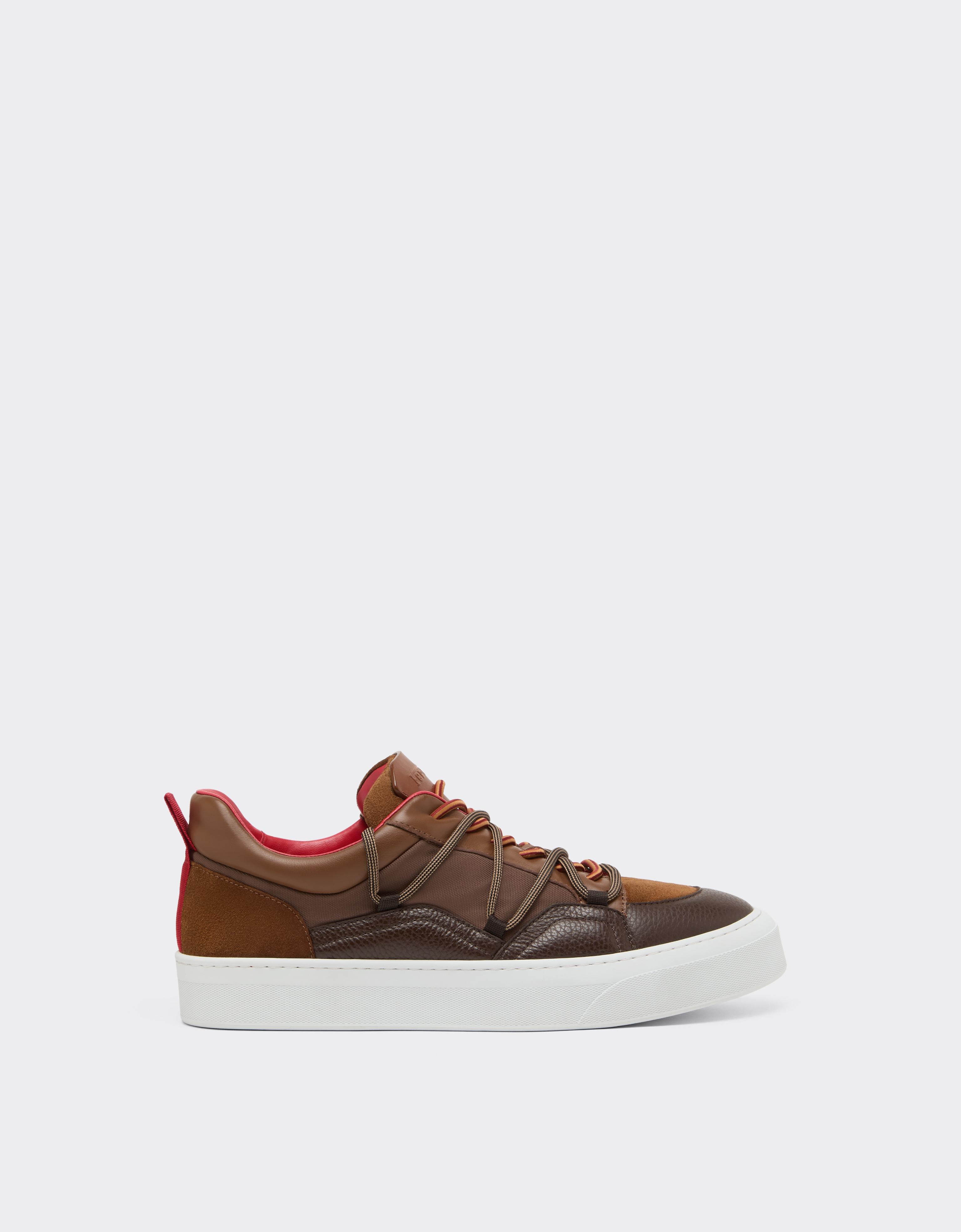 FLAT SNEAKERS LOW NYLON/SUEDE/LEATHER