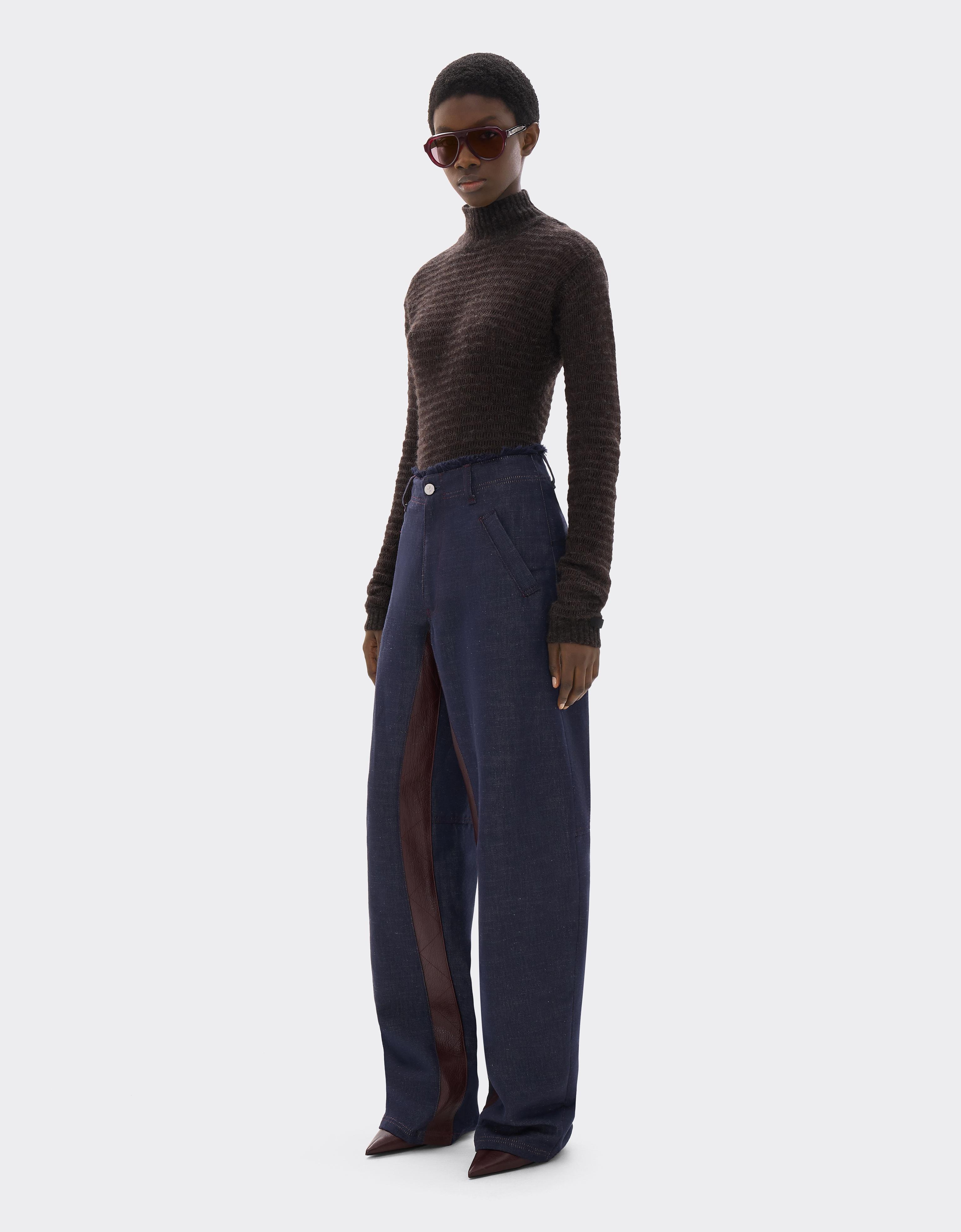 Cotton and Linen Denim Trousers