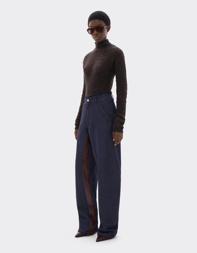 Pantalon en denim de coton et lin