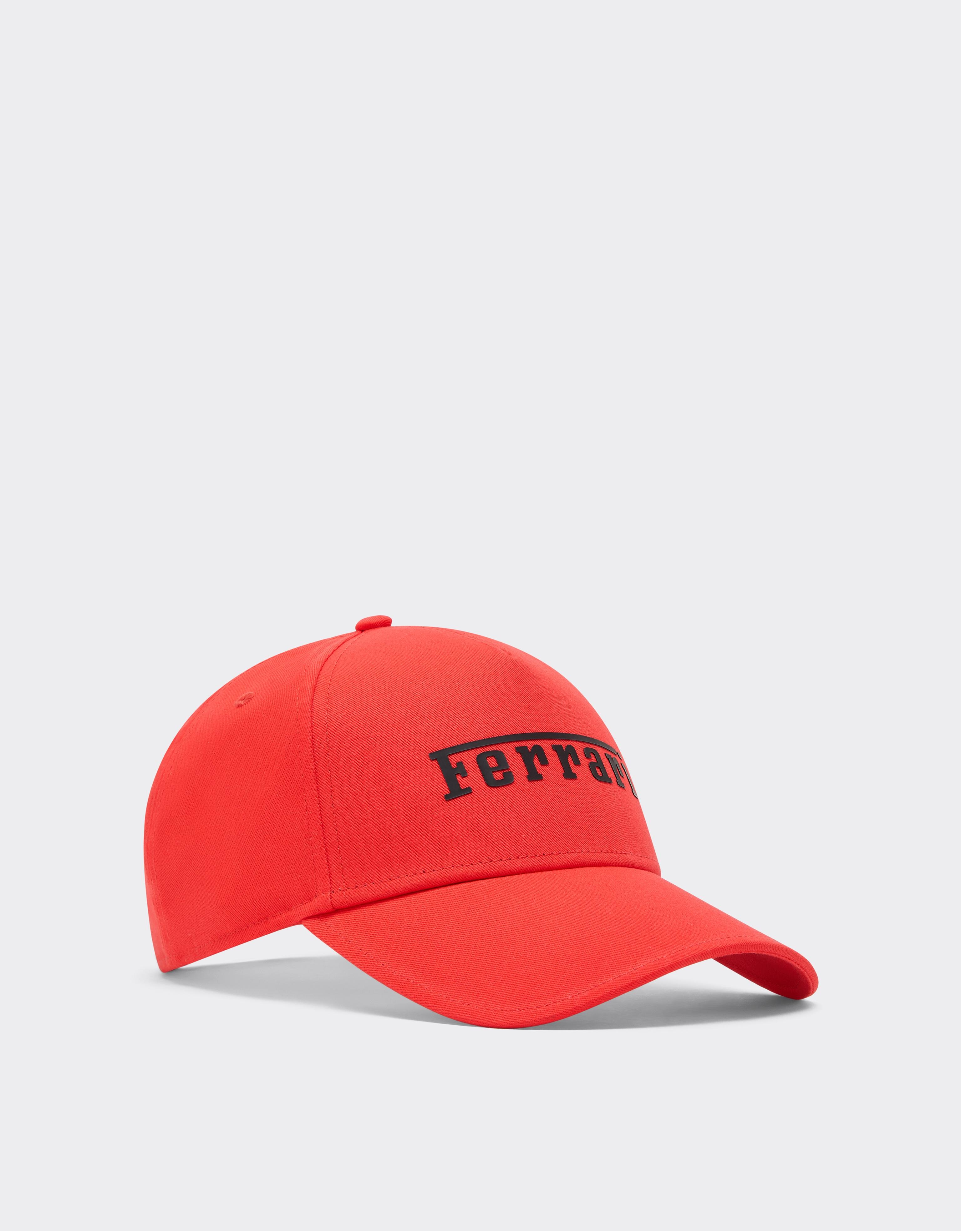 Baseball cap with rubberized Ferrari logo