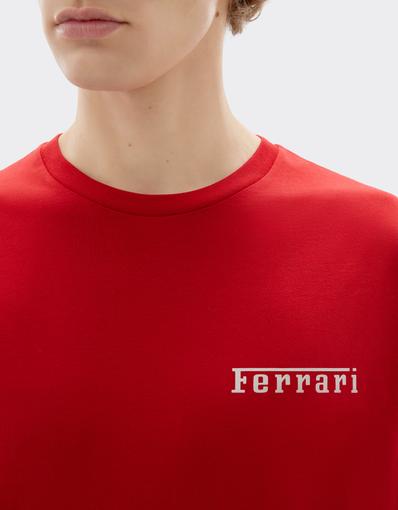 Camiseta de algodón con logotipo Ferrari