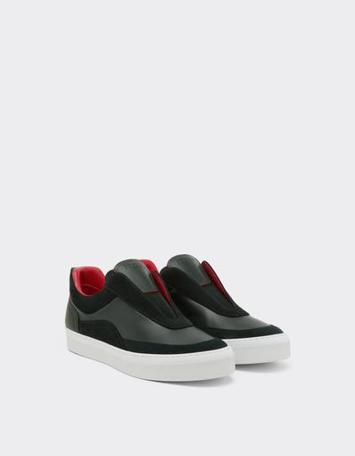 Leather and Suede Slip-On Trainers